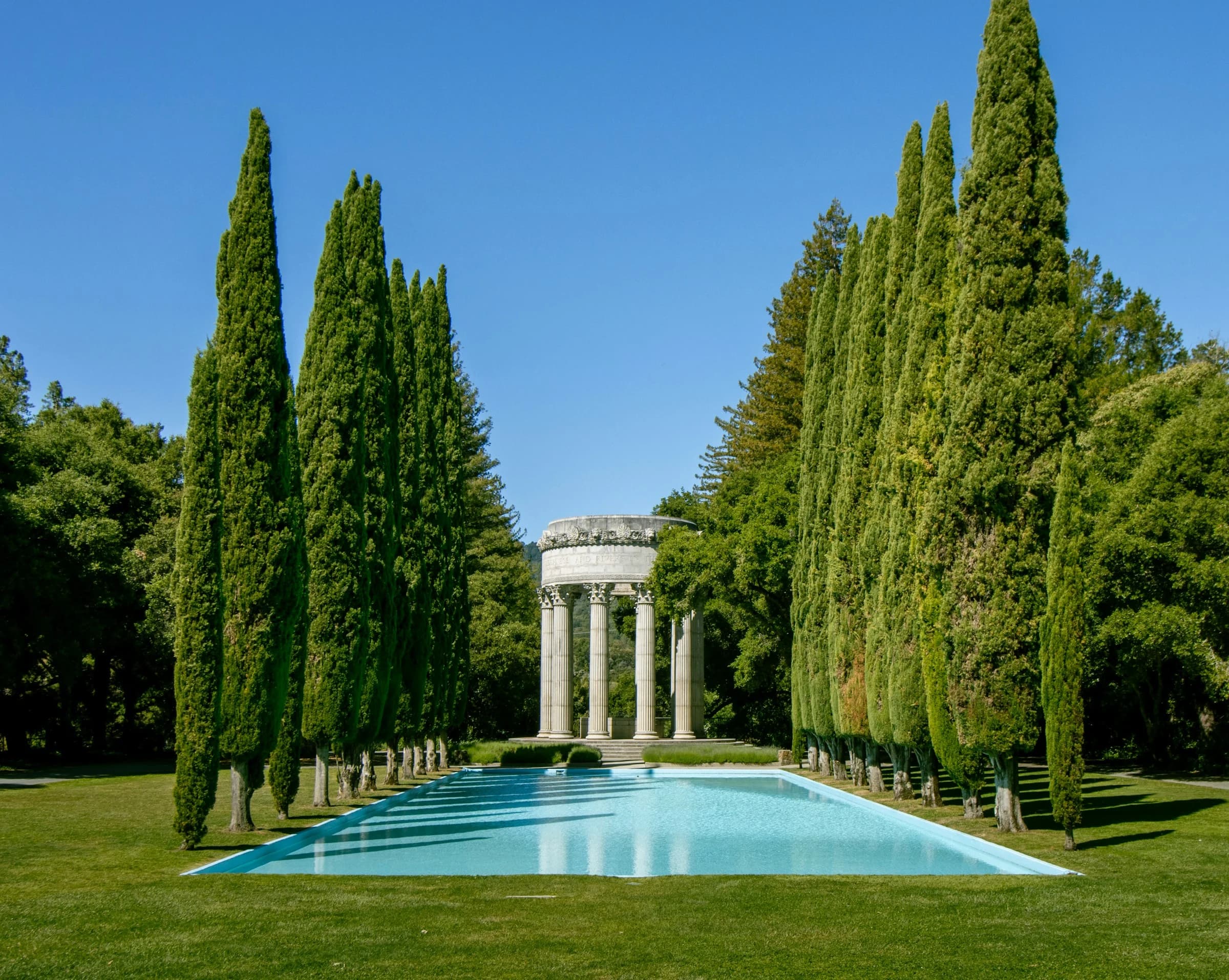 The Pulgas Water Temple is a classical Greco-Roman stone monument in San Mateo County that marks the terminus of the 162-mile Hetch Hetchy water system.